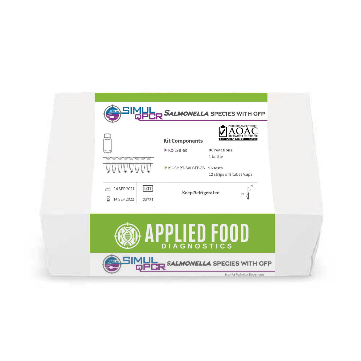SIMULqPCR Salmonella with GFP Assay Applied Food Diagnostic